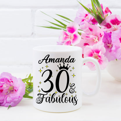 30 and Fabulous 30th Birthday Coffee Mug for Tea or Coffee
