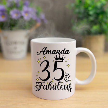 35 and Fabulous 35th Birthday Coffee Mug for Tea or Coffee