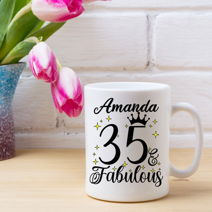 35 and Fabulous 35th Birthday Coffee Mug for Tea or Coffee