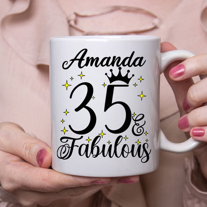 35 and Fabulous 35th Birthday Coffee Mug for Tea or Coffee