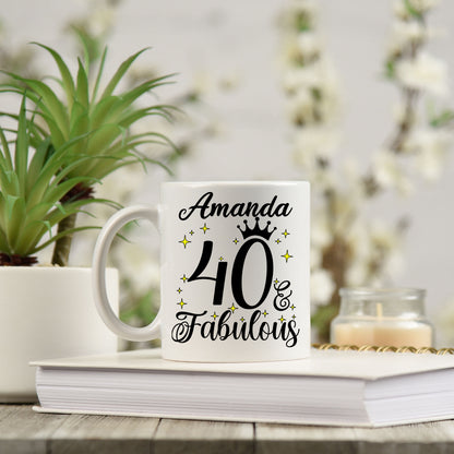 40 and Fabulous 40th Birthday Coffee Mug for Tea or Coffee
