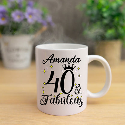 40 and Fabulous 40th Birthday Coffee Mug for Tea or Coffee