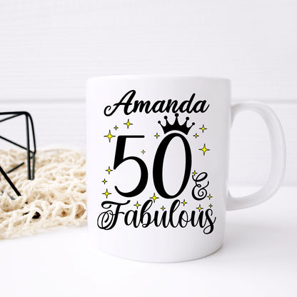50 and Fabulous 50th Birthday Coffee Mug for Tea or Coffee