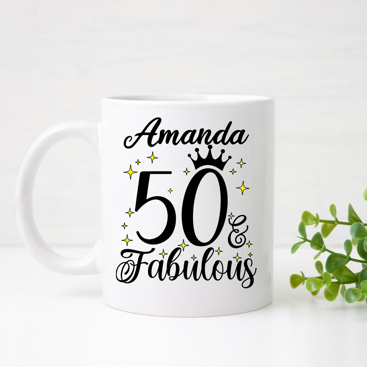 50 and Fabulous 50th Birthday Coffee Mug for Tea or Coffee