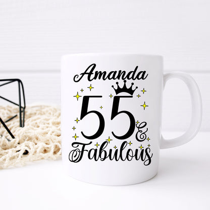 55 and Fabulous 55th Birthday Coffee Mug for Tea or Coffee