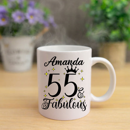 55 and Fabulous 55th Birthday Coffee Mug for Tea or Coffee