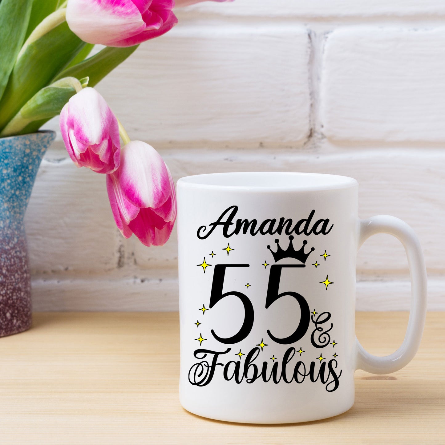 55 and Fabulous 55th Birthday Coffee Mug for Tea or Coffee