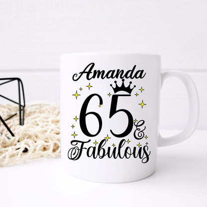 65 and Fabulous 65th Birthday Coffee Mug for Tea or Coffee