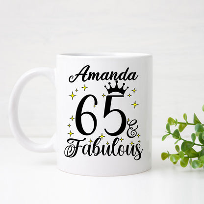 65 and Fabulous 65th Birthday Coffee Mug for Tea or Coffee