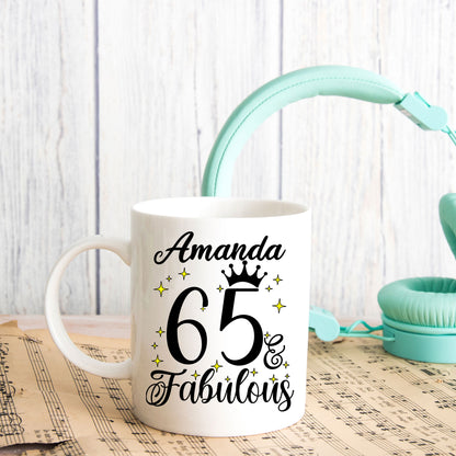 65 and Fabulous 65th Birthday Coffee Mug for Tea or Coffee