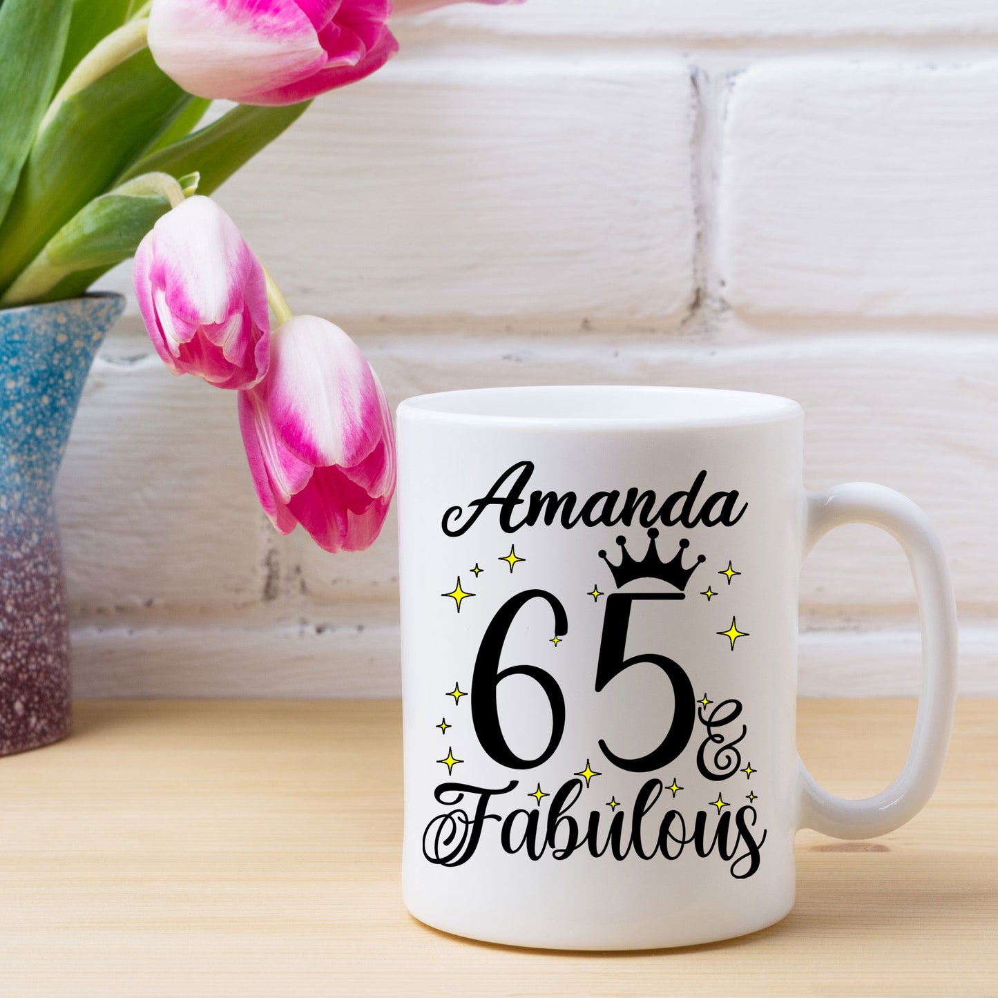 65 and Fabulous 65th Birthday Coffee Mug for Tea or Coffee