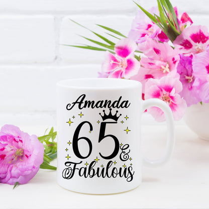 65 and Fabulous 65th Birthday Coffee Mug for Tea or Coffee
