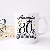 80 and Fabulous 80th Birthday Coffee Mug for Tea or Coffee