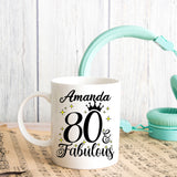 80 and Fabulous 80th Birthday Coffee Mug for Tea or Coffee