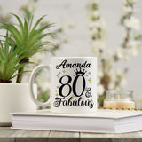 80 and Fabulous 80th Birthday Coffee Mug for Tea or Coffee