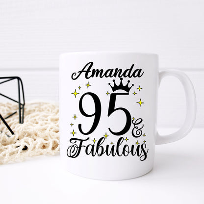 95 and Fabulous 95th Birthday Coffee Mug for Tea or Coffee