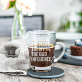 Grandad The Man The Myth The Bad Influence Glass Coffee Mug Birthday Gift