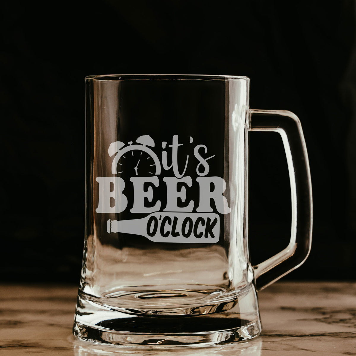 It's Beer O'Clock Engraved Beer Stein Birthday Gift