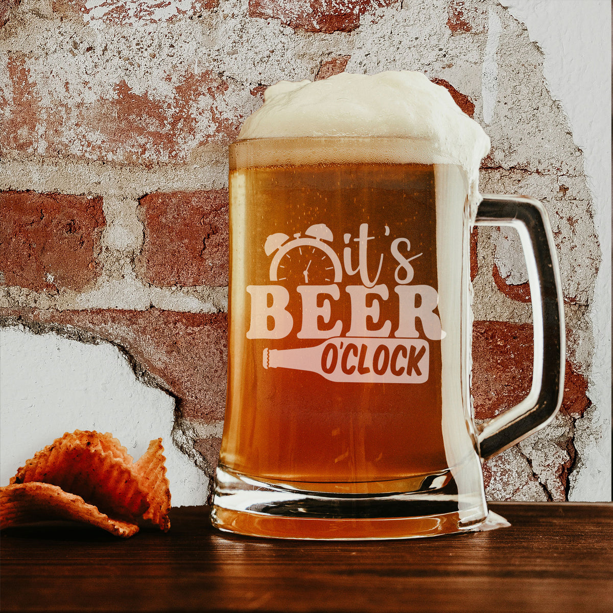 It's Beer O'Clock Engraved Beer Stein Birthday Gift
