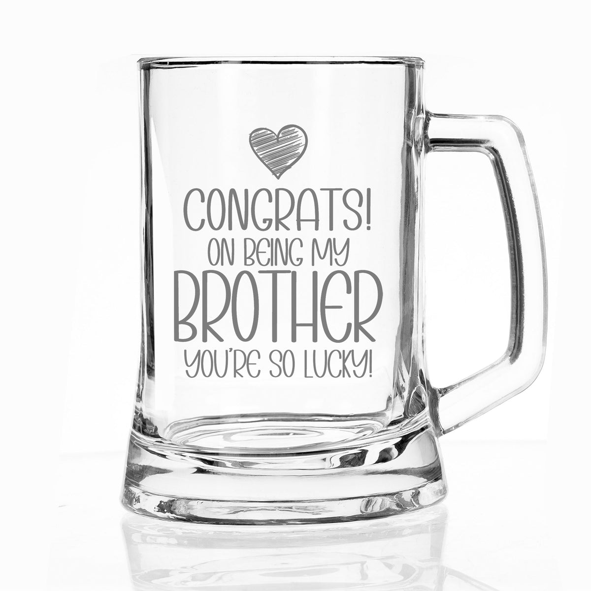 Congrats on Being my Brother Engraved Beer Stein Birthday Gift For Brother