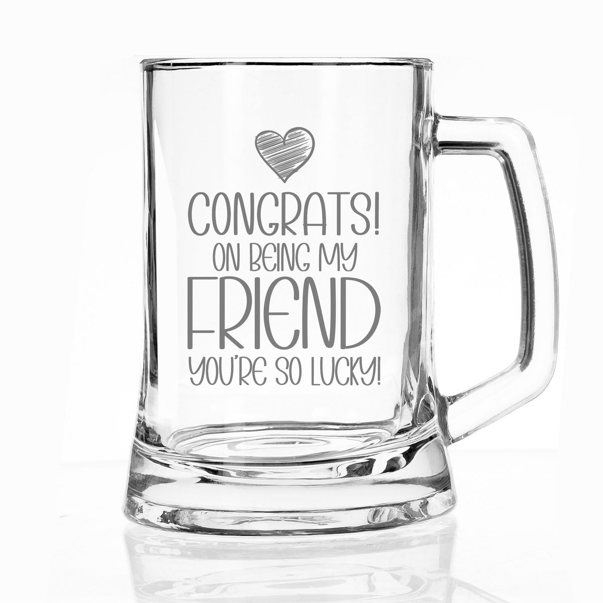 Congrats on Being my Friend Engraved Beer Stein Birthday Gift for Friend