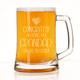 Congrats on Being my Grandad Engraved Beer Stein Birthday Gift For Grandad