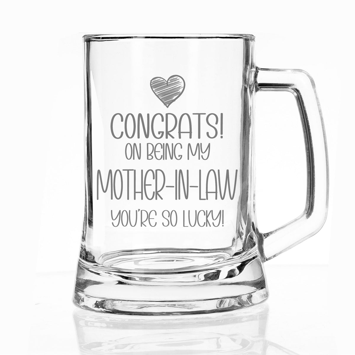 Congrats on Being my Mother-in-Law Engraved Beer Stein Birthday Gift