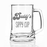 Daddy's Sippy Cup Engraved Beer Stein Birthday Gift for Dad