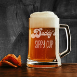 Daddy's Sippy Cup Engraved Beer Stein Birthday Gift for Dad