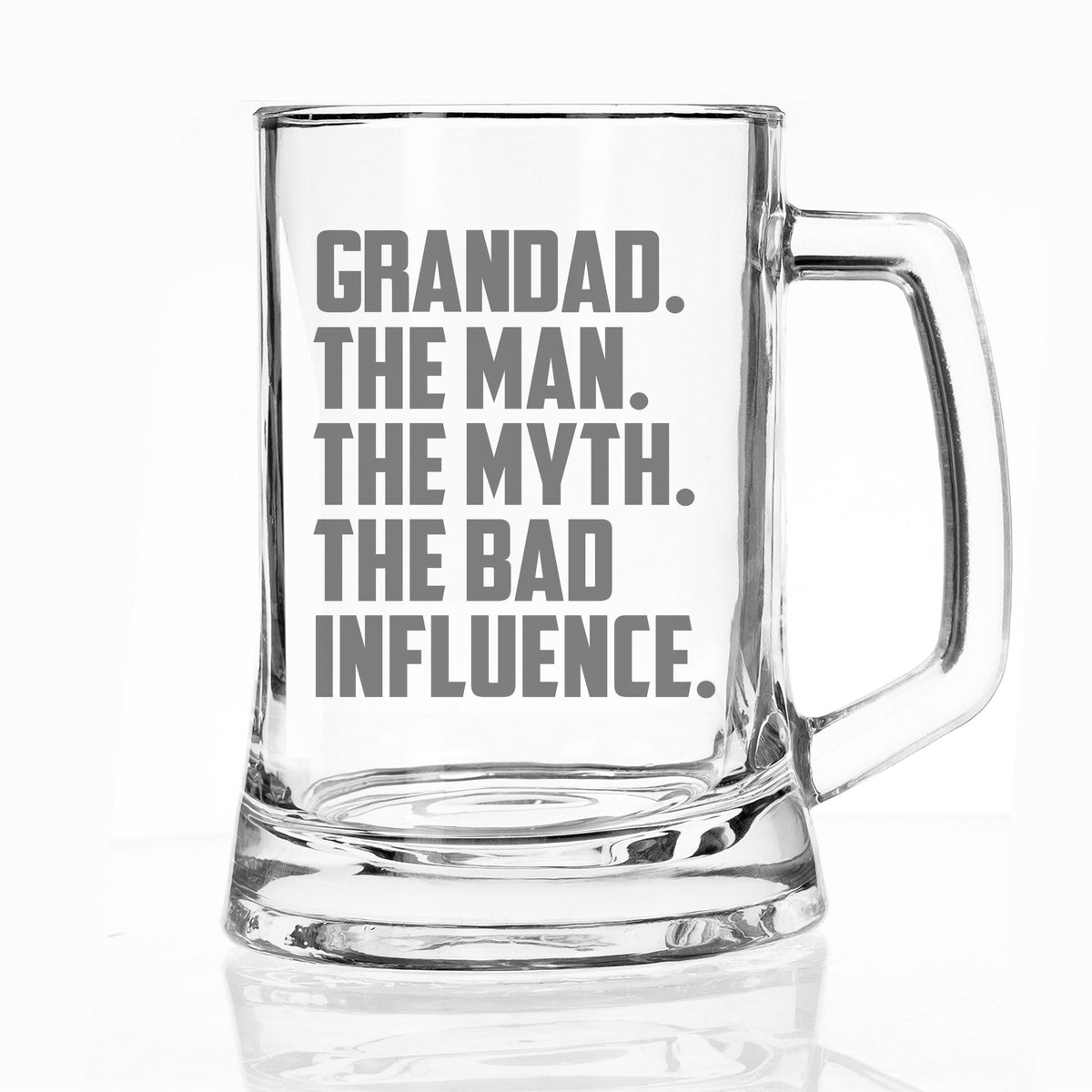 Grandad The Man The Myth The Bad Influence Engraved Beer Stein Birthday Gift