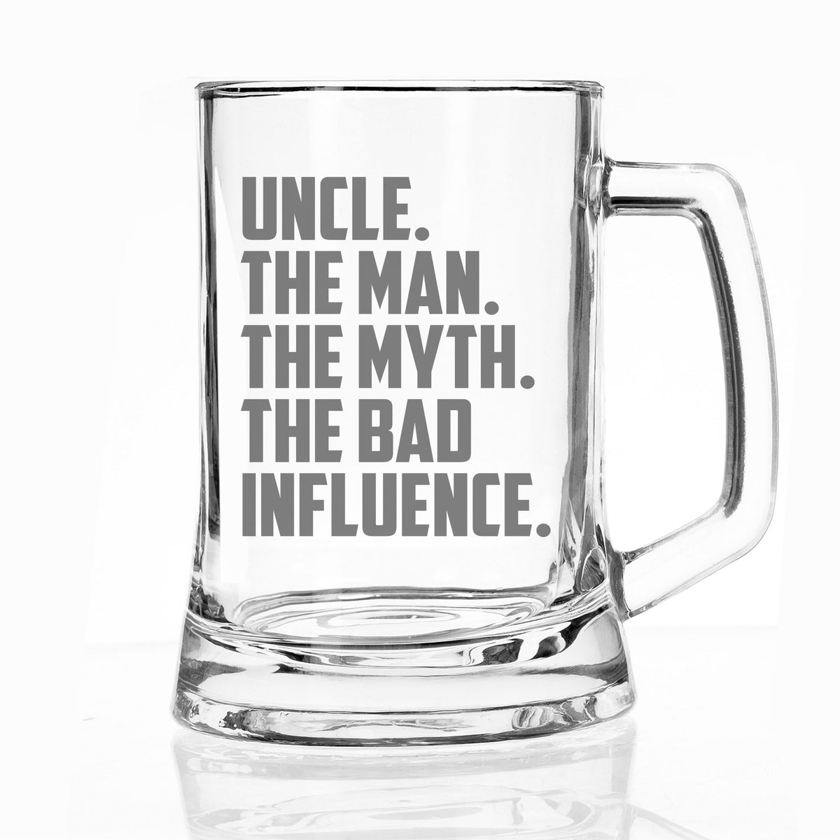 Uncle The Man The Myth The Bad Influence Engraved Beer Stein Birthday Gift