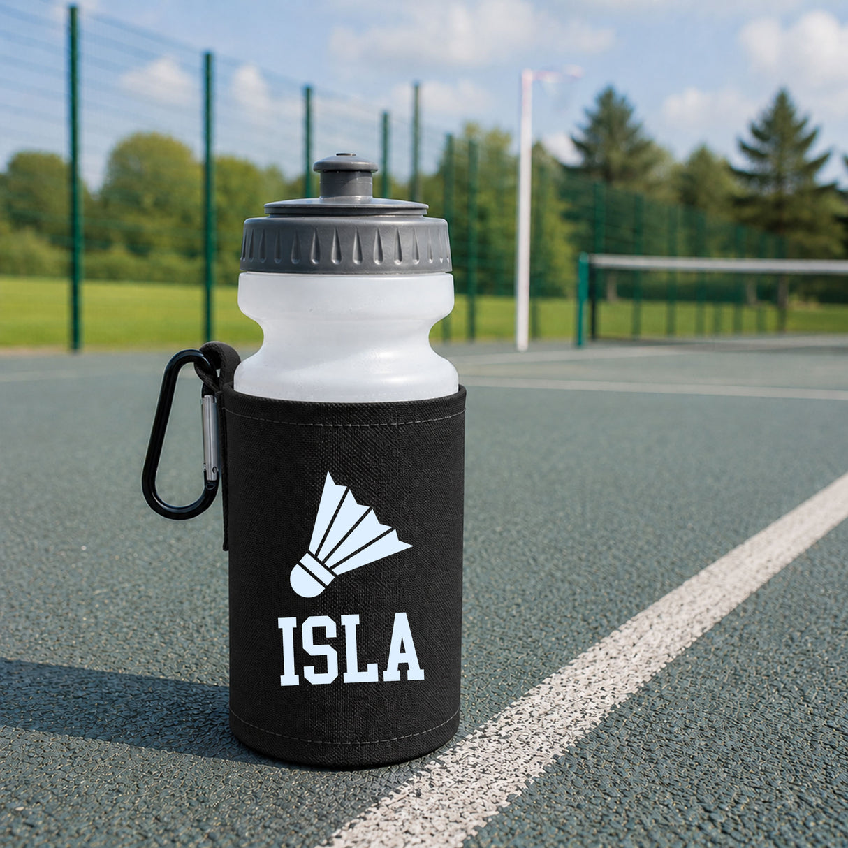 Black Water Bottle & Holder