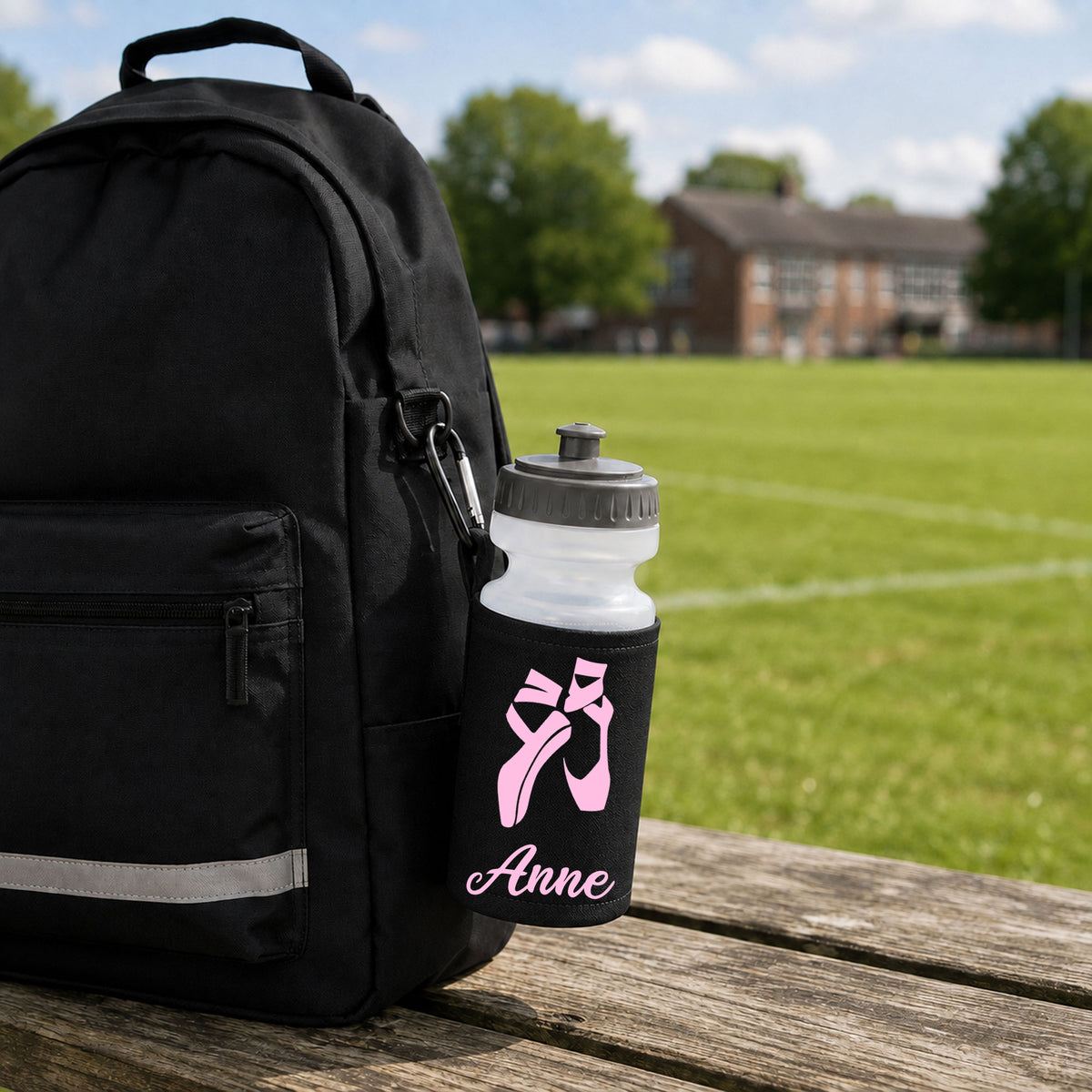 Black Water Bottle & Holder
