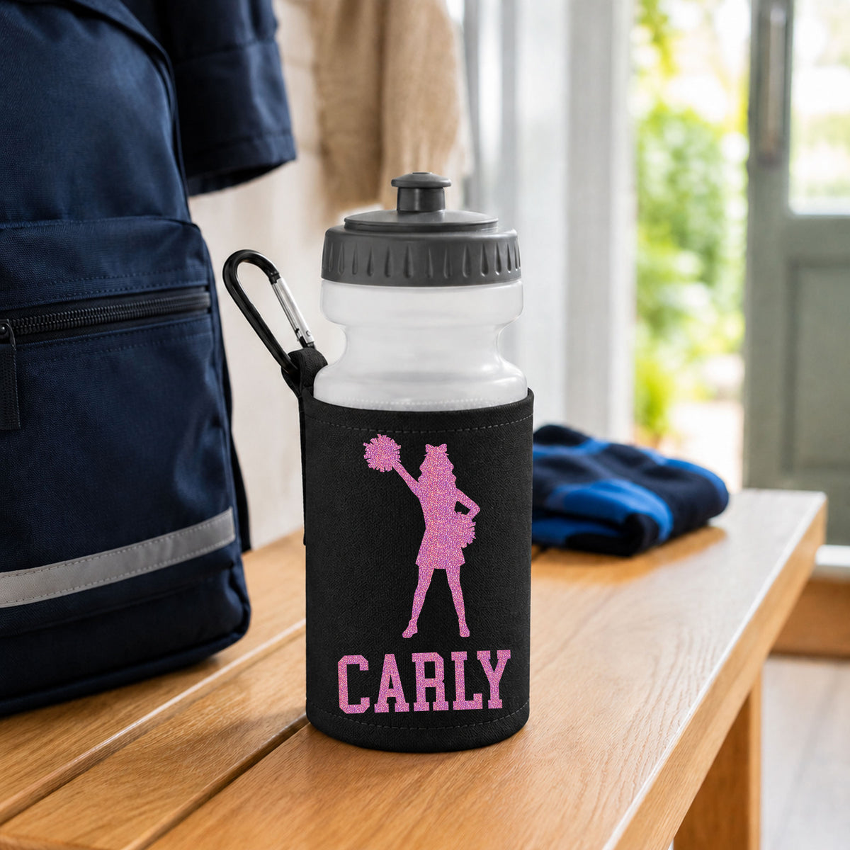 Black Water Bottle & Holder