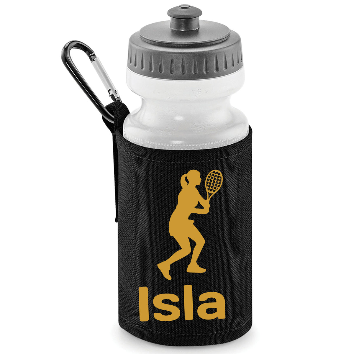 Black Water Bottle & Holder