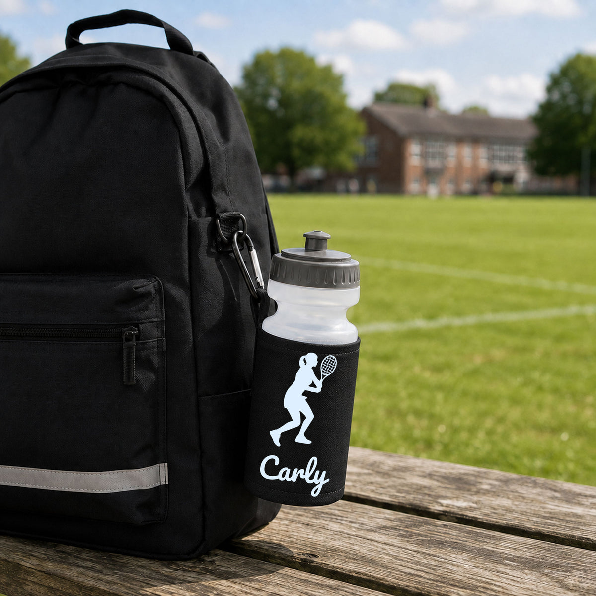 Black Water Bottle & Holder