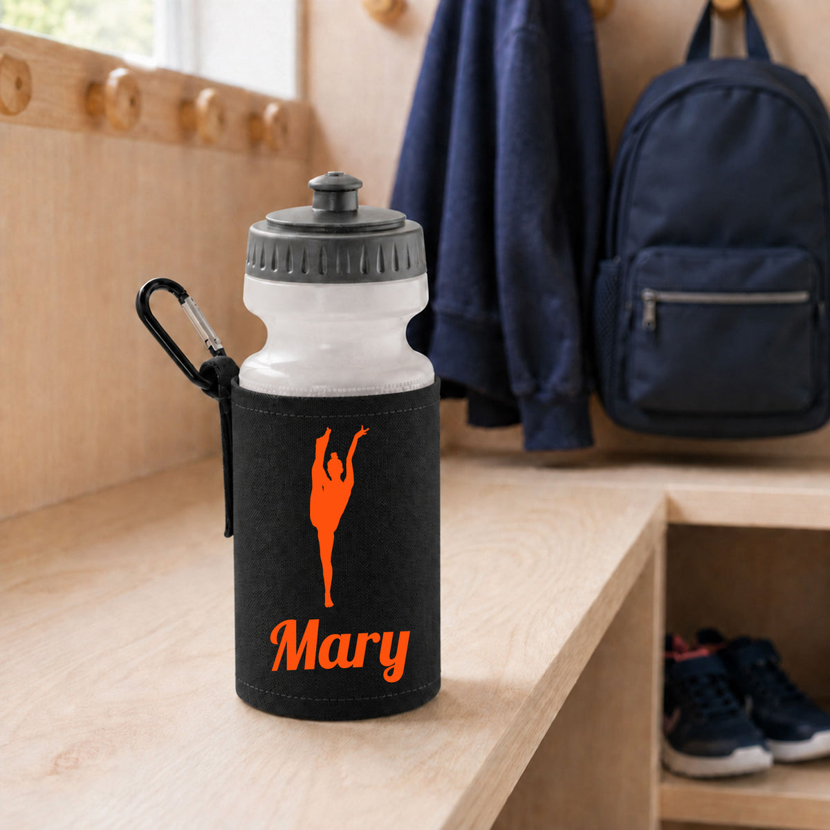 Black Water Bottle & Holder