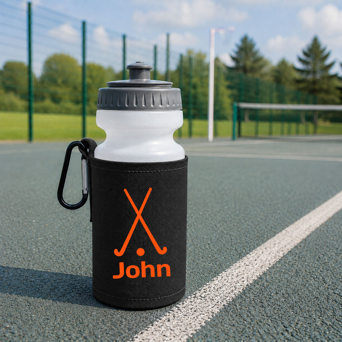 Black Water Bottle & Holder