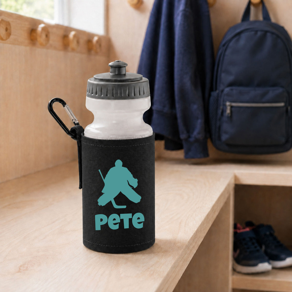 Black Water Bottle & Holder