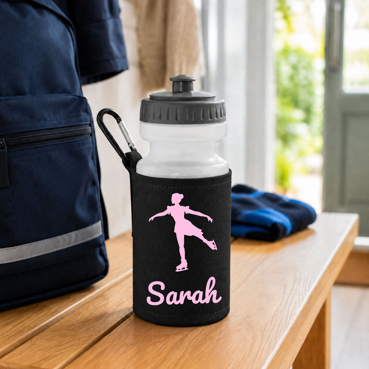Black Water Bottle & Holder