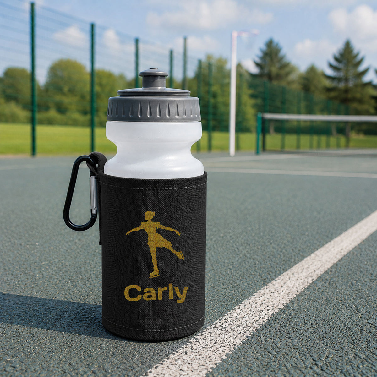 Black Water Bottle & Holder