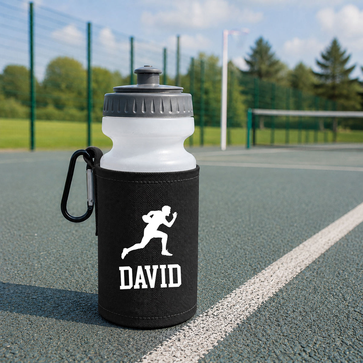 Black Water Bottle & Holder