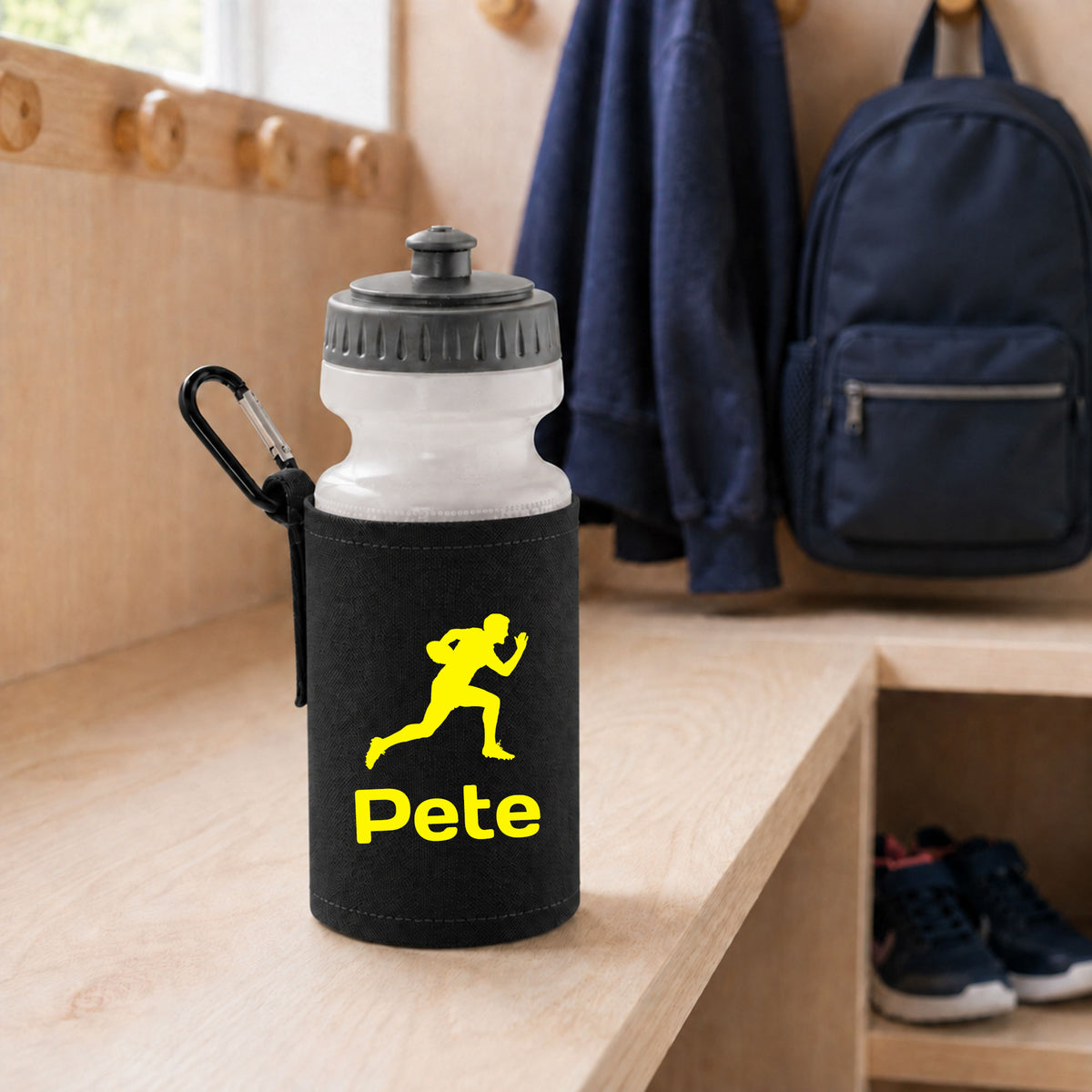 Black Water Bottle & Holder