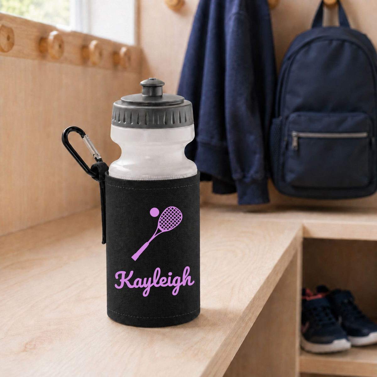 Black Water Bottle & Holder
