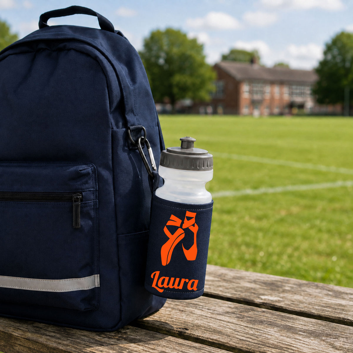 Navy Water Bottle & Holder
