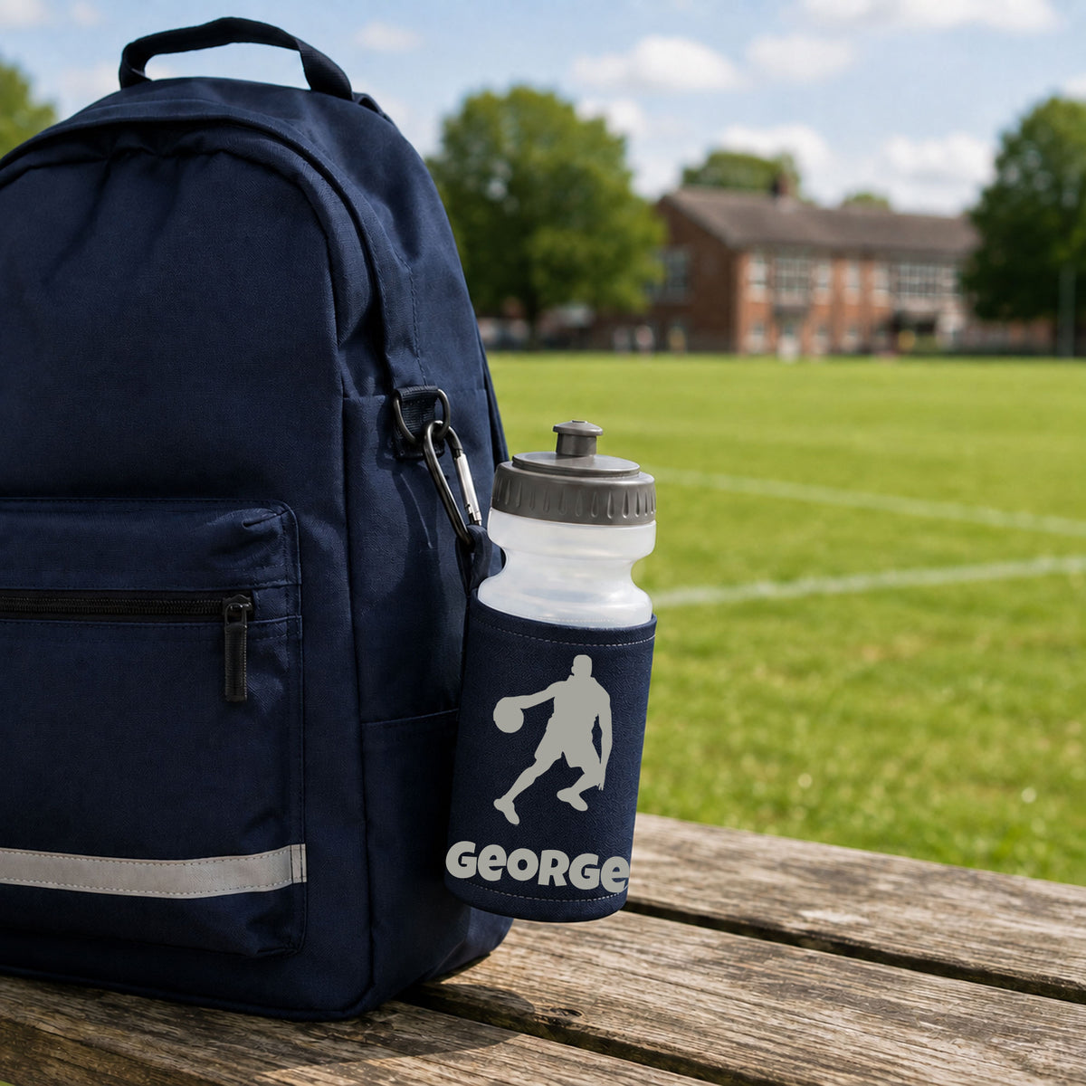 Navy Water Bottle & Holder