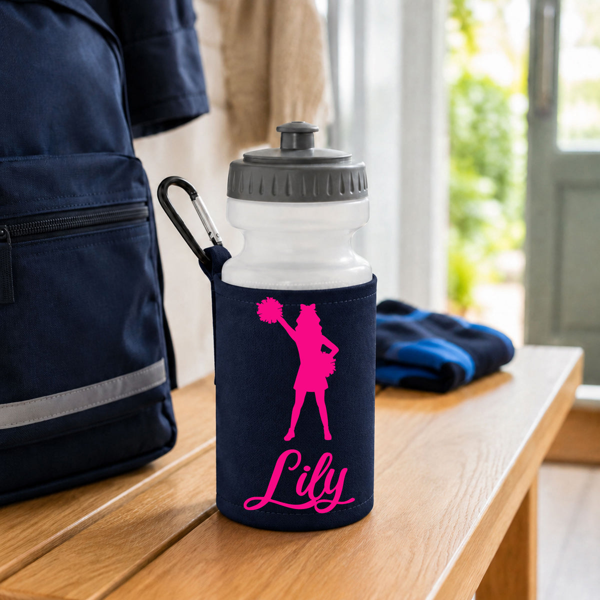 Navy Water Bottle & Holder