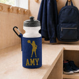 Navy Water Bottle & Holder