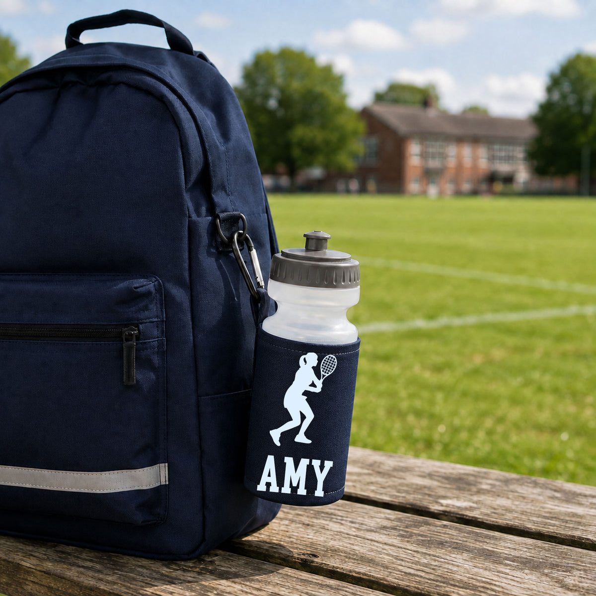 Navy Water Bottle & Holder