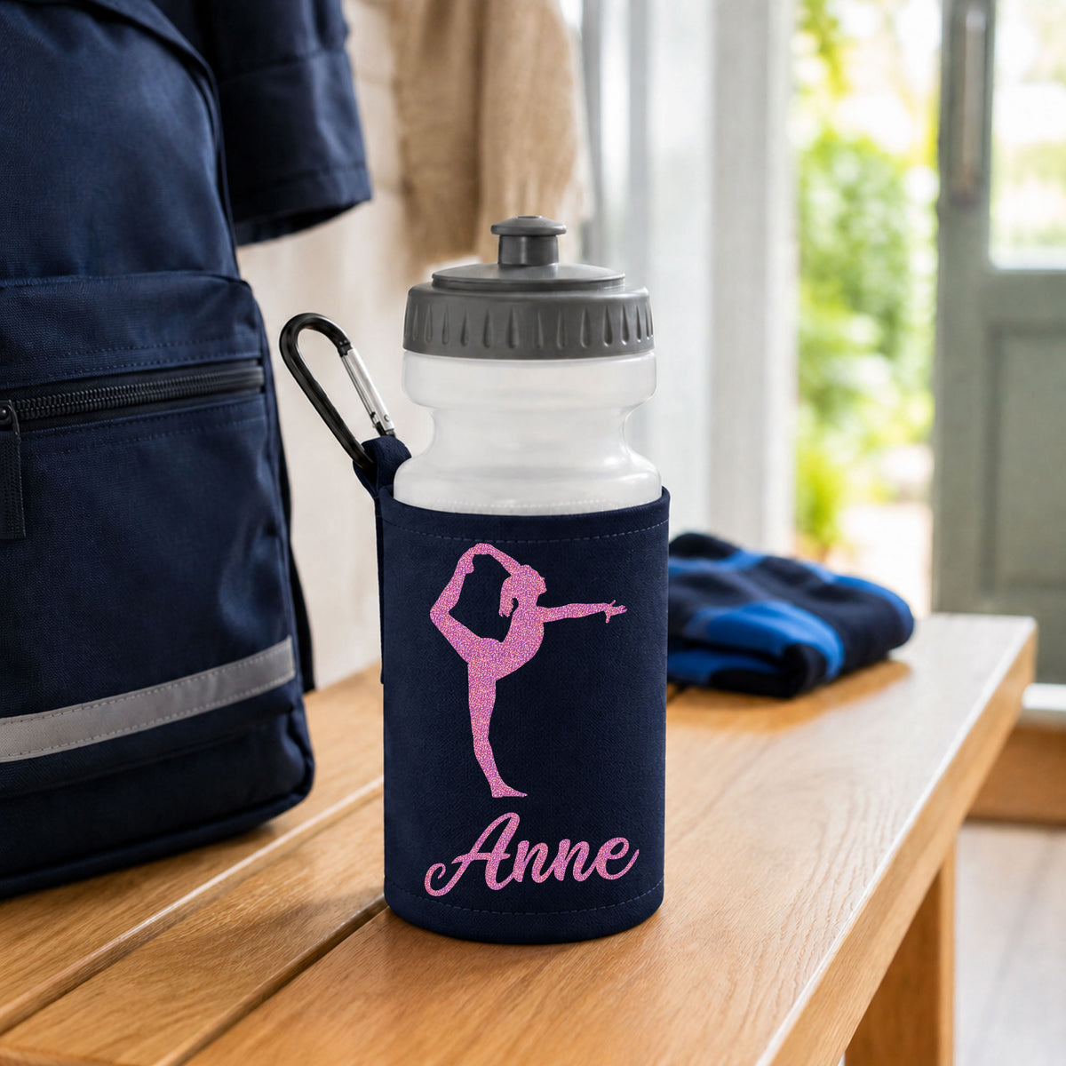 Navy Water Bottle & Holder